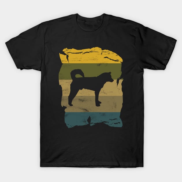 Korean Jindo Distressed Vintage Retro Silhouette T-Shirt by DoggyStyles